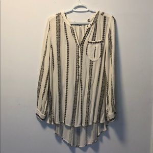 Free People cream long sleeve blouse